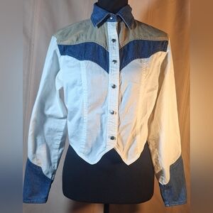 Vintage ADOBE ROSE Cropped Button Down Shirt